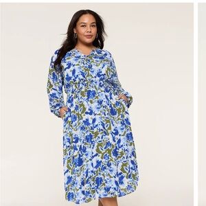 NWT Smocked Neck & Waist Maxi Dress